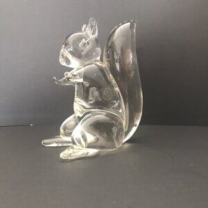 Art Glass Squirrel Clear 5" (Some Damage read description)